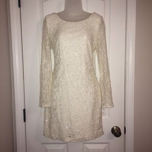 Sparkly Sequin Little White Dress